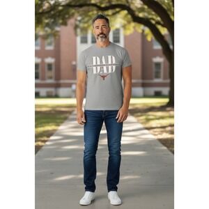 University of Texas Longhorns Dad TShirt Mens Small Gray Image One UT Austin NEW